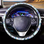 Turquoise Giraffe Pattern Print Car Steering Wheel Cover