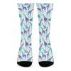 Turquoise Giraffe Pattern Print Crew Socks