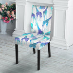 Turquoise Giraffe Pattern Print Dining Chair Slipcover