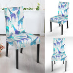 Turquoise Giraffe Pattern Print Dining Chair Slipcover