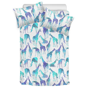Turquoise Giraffe Pattern Print Duvet Cover Bedding Set