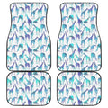 Turquoise Giraffe Pattern Print Front and Back Car Floor Mats