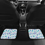 Turquoise Giraffe Pattern Print Front and Back Car Floor Mats