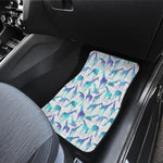 Turquoise Giraffe Pattern Print Front and Back Car Floor Mats