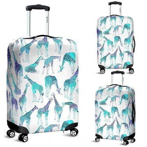 Turquoise Giraffe Pattern Print Luggage Cover GearFrost