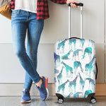 Turquoise Giraffe Pattern Print Luggage Cover GearFrost