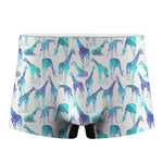 Turquoise Giraffe Pattern Print Men's Boxer Briefs