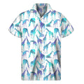 Turquoise Giraffe Pattern Print Men's Short Sleeve Shirt
