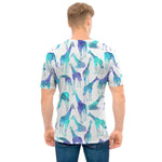 Turquoise Giraffe Pattern Print Men's T-Shirt