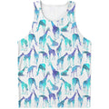 Turquoise Giraffe Pattern Print Men's Tank Top