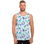 Turquoise Giraffe Pattern Print Men's Tank Top