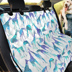 Turquoise Giraffe Pattern Print Pet Car Back Seat Cover