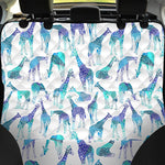 Turquoise Giraffe Pattern Print Pet Car Back Seat Cover
