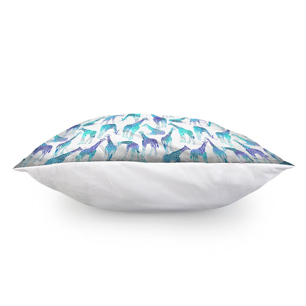 Turquoise Giraffe Pattern Print Pillow Cover