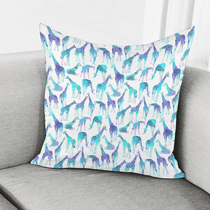 Turquoise Giraffe Pattern Print Pillow Cover
