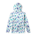 Turquoise Giraffe Pattern Print Pullover Hoodie