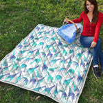 Turquoise Giraffe Pattern Print Quilt