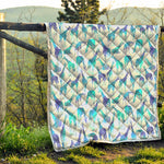 Turquoise Giraffe Pattern Print Quilt