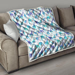 Turquoise Giraffe Pattern Print Quilt