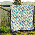 Turquoise Giraffe Pattern Print Quilt