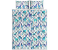 Turquoise Giraffe Pattern Print Quilt Bed Set
