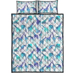 Turquoise Giraffe Pattern Print Quilt Bed Set
