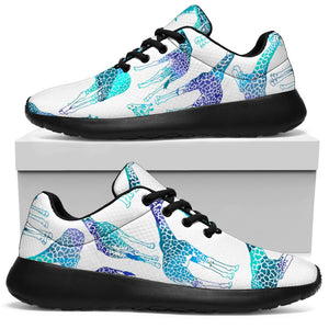 Turquoise Giraffe Pattern Print Sport Shoes GearFrost