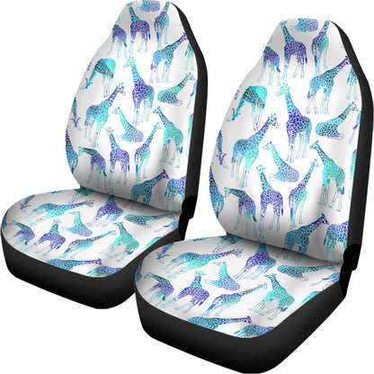 Turquoise Giraffe Pattern Print Universal Fit Car Seat Covers