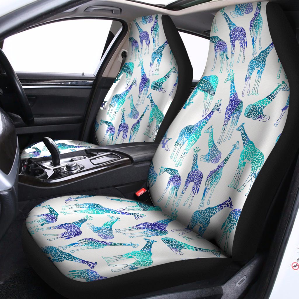 Turquoise Giraffe Pattern Print Universal Fit Car Seat Covers