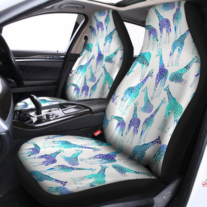 Turquoise Giraffe Pattern Print Universal Fit Car Seat Covers