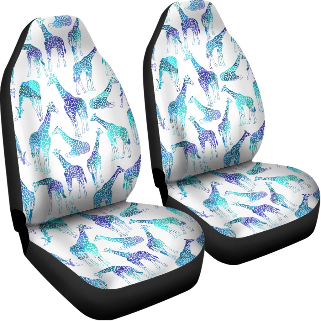 Turquoise Giraffe Pattern Print Universal Fit Car Seat Covers