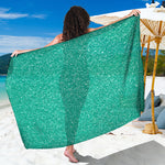 Turquoise Glitter Artwork Print (NOT Real Glitter) Beach Sarong Wrap