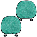 Turquoise (NOT Real) Glitter Print Car Headrest Covers