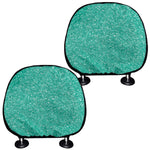 Turquoise Glitter Artwork Print (NOT Real Glitter) Car Headrest Covers