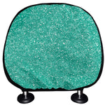 Turquoise Glitter Artwork Print (NOT Real Glitter) Car Headrest Covers