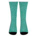 Turquoise Glitter Artwork Print (NOT Real Glitter) Crew Socks