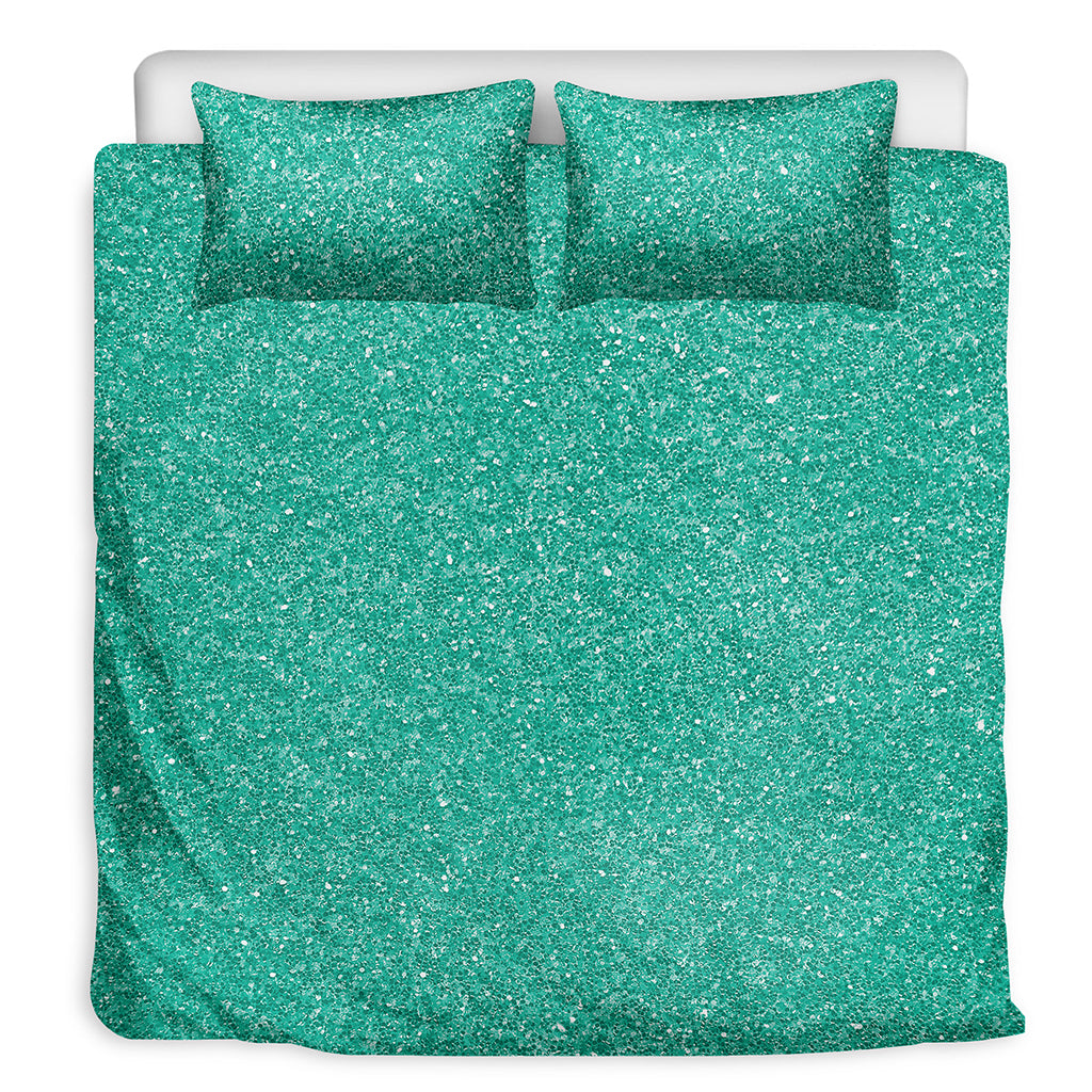 Turquoise Glitter Artwork Print (NOT Real Glitter) Duvet Cover Bedding Set