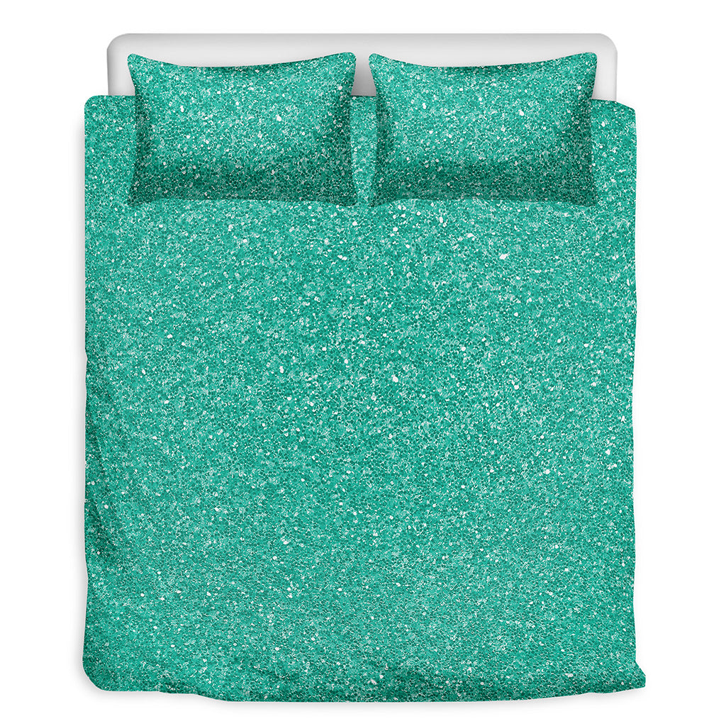 Turquoise Glitter Artwork Print (NOT Real Glitter) Duvet Cover Bedding Set