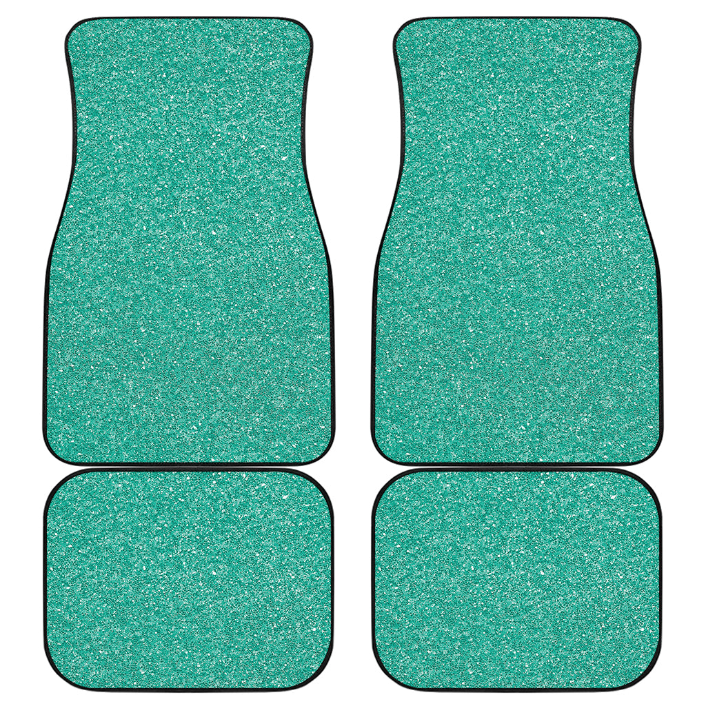 Turquoise Glitter Artwork Print (NOT Real Glitter) Front and Back Car Floor Mats
