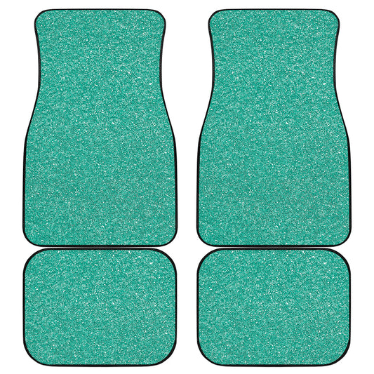 Turquoise Glitter Artwork Print (NOT Real Glitter) Front and Back Car Floor Mats