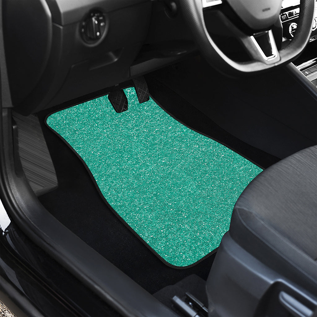 Turquoise Glitter Artwork Print (NOT Real Glitter) Front and Back Car Floor Mats