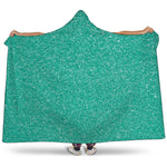 Turquoise Glitter Artwork Print (NOT Real Glitter) Hooded Blanket