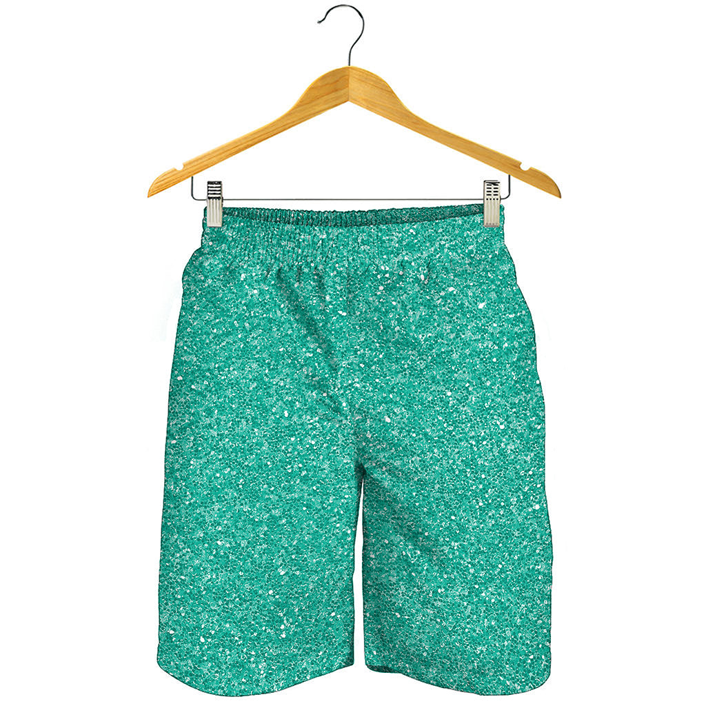 Turquoise Glitter Artwork Print (NOT Real Glitter) Men's Shorts