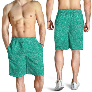 Turquoise Glitter Artwork Print (NOT Real Glitter) Men's Shorts