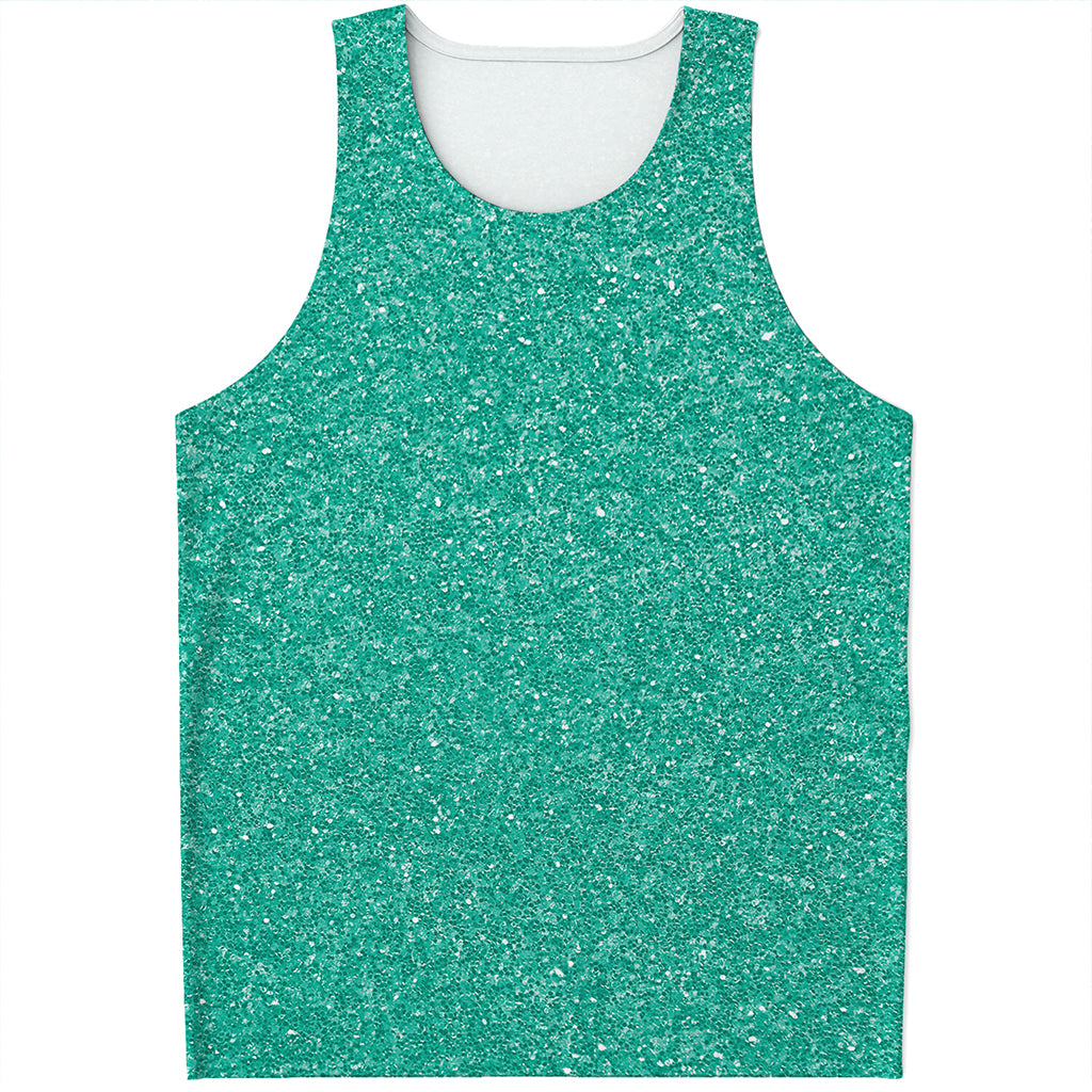 Turquoise Glitter Artwork Print (NOT Real Glitter) Men's Tank Top