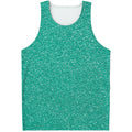 Turquoise (NOT Real) Glitter Print Men's Tank Top
