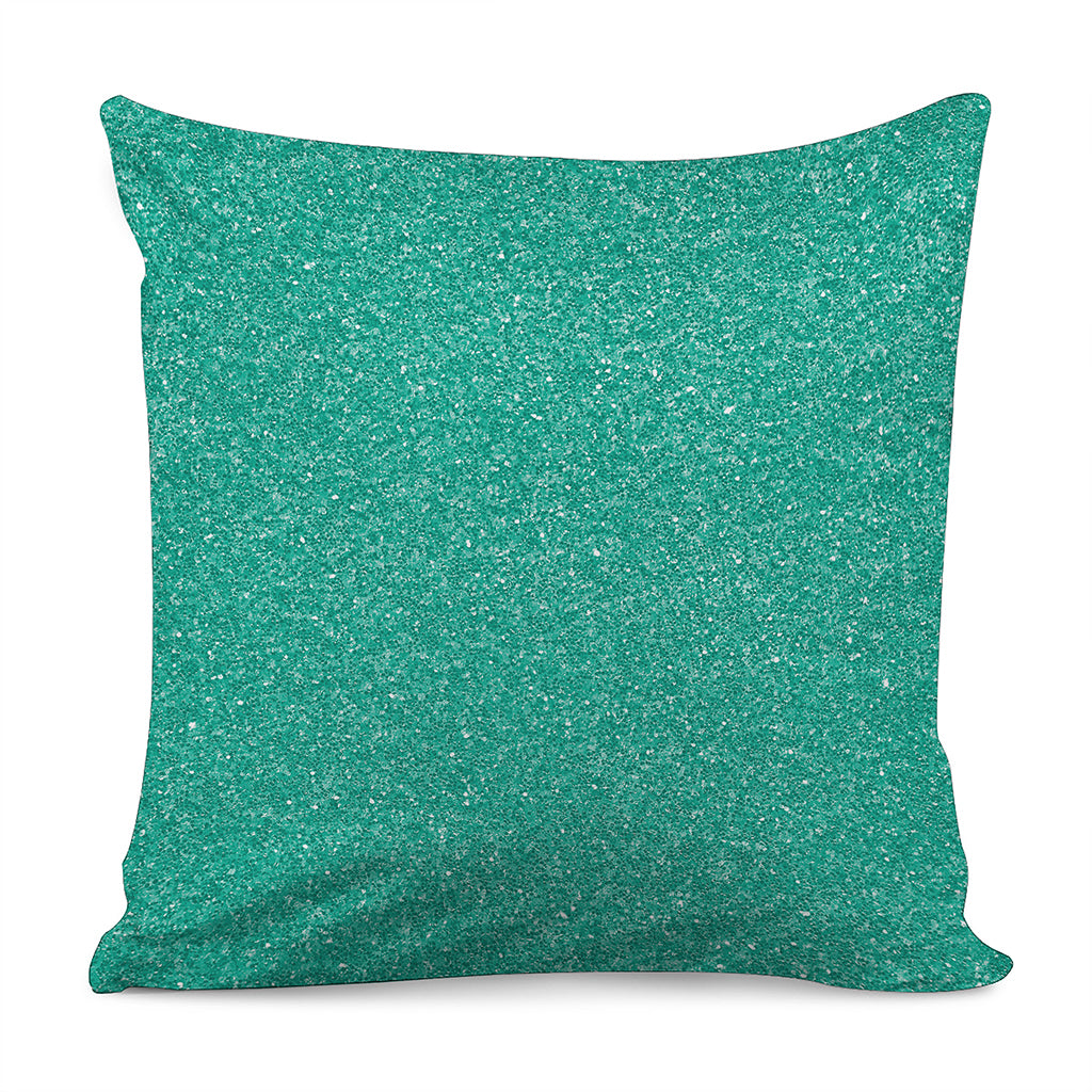 Turquoise Glitter Artwork Print (NOT Real Glitter) Pillow Cover