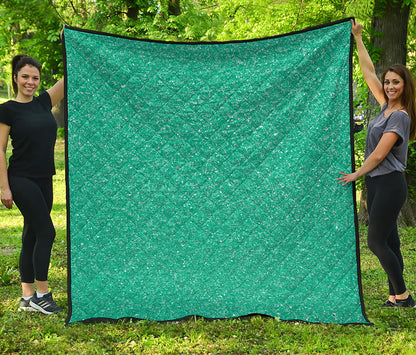 Turquoise Glitter Artwork Print (NOT Real Glitter) Quilt