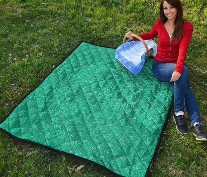 Turquoise Glitter Artwork Print (NOT Real Glitter) Quilt