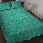 Turquoise Glitter Artwork Print (NOT Real Glitter) Quilt Bed Set